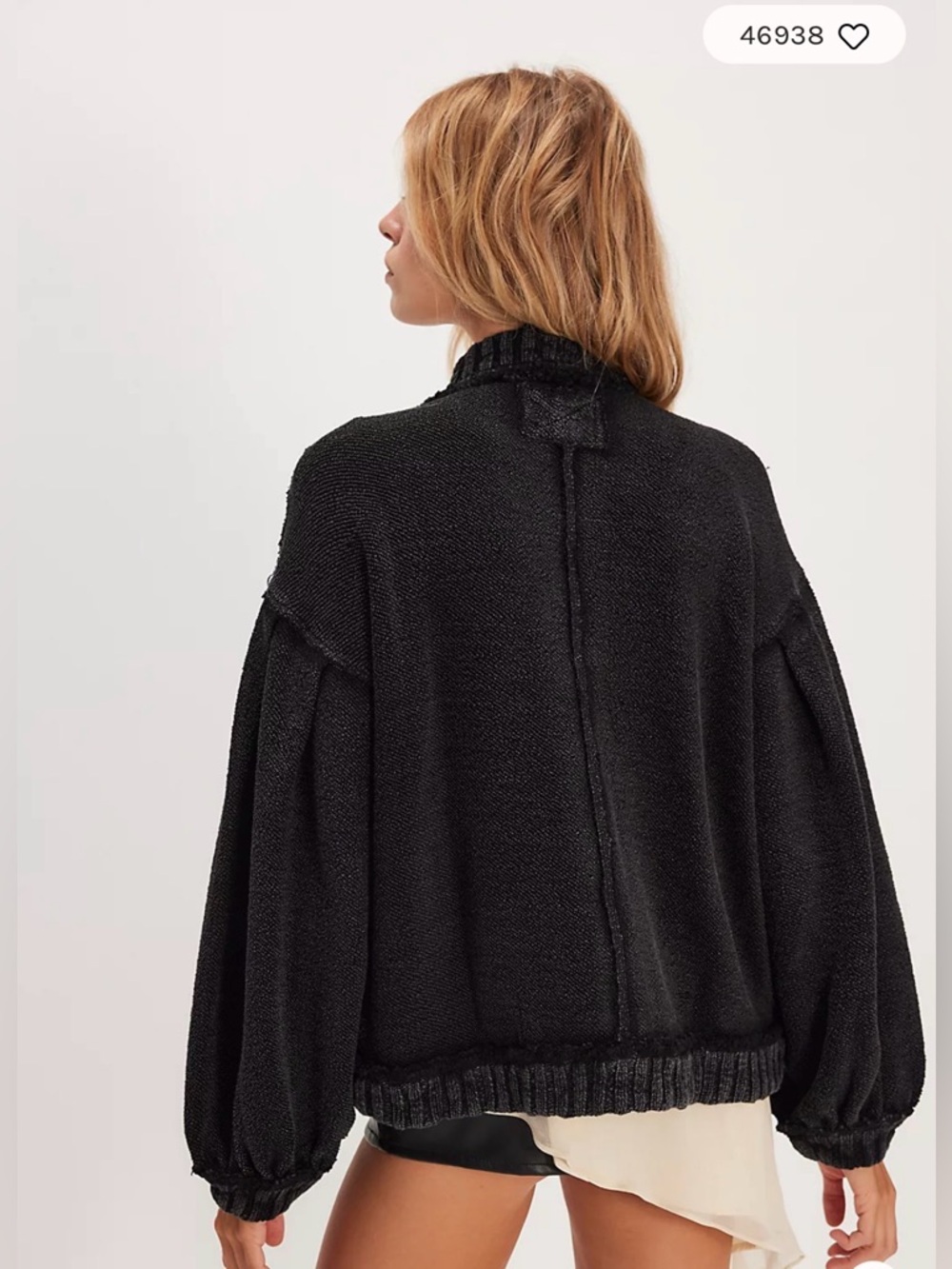 Free People We The Free Cute In This Cardi. NWT. Black - Picture 7 of 7
